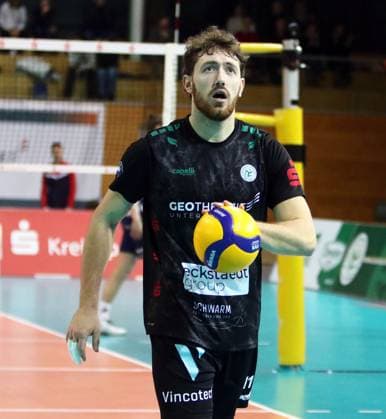 Marco MILOVANOVIC (Haching), He Volleyball Bundesliga 2024 25, TSV Haching Muenchen vs SVG Lueneburg, Geothermie Arena, Unterhaching, 18.01.25 Copyright: WolfgangxFehrmann
