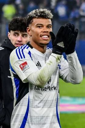 Schlussjubel Ransford-Yeboah Königsdörffer ( HSV ) Deutschland , Hamburg , Volksparkstadion , Fussball , 2 . Bundesliga , Hamburger SV - 1 FC Koeln