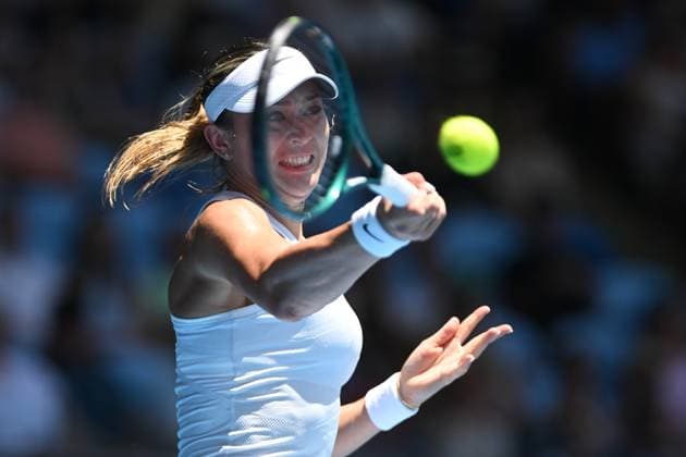 TENNIS AUSTRALIAN OPEN, Paula Badosa of Spain during her round four match against Olga Danilovic of Croatia during the 2025 Australian Open at Melbourne Park in Melbourne, Sunday, January 19, 2025. ( NO ARCHIVING, EDITORIAL USE ONLY, NO USE IN BOOKS WITHOUT CONSENT MELBOURNE VICTORIA AUSTRALIA  Copyright: xLUKASxCOCHx 20250119127374537617