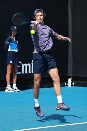 Niels McDonald (GER), Jungen Einzel, Boys Singles, Australian Open 2025, Melbourne Park, Melbourne, Victoria, Australia. Copyright: xJuergenxHasenkopfx