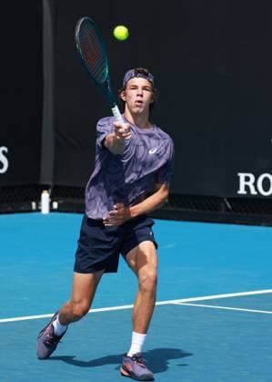 Niels McDonald (GER), Jungen Einzel, Boys Singles, Australian Open 2025, Melbourne Park, Melbourne, Victoria, Australia. Copyright: xJuergenxHasenkopfx