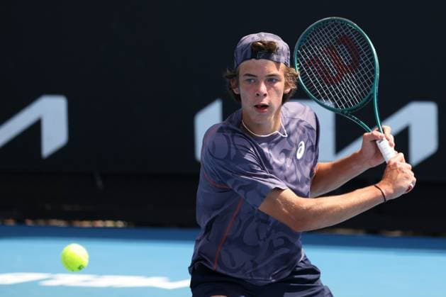 Niels McDonald (GER), Jungen Einzel, Boys Singles, Australian Open 2025, Melbourne Park, Melbourne, Victoria, Australia. Copyright: xJuergenxHasenkopfx