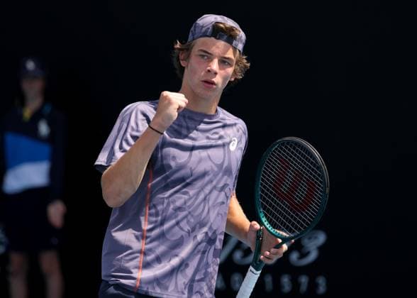 Niels McDonald (GER), Jungen Einzel, Boys Singles, Australian Open 2025, Melbourne Park, Melbourne, Victoria, Australia. Copyright: xJuergenxHasenkopfx