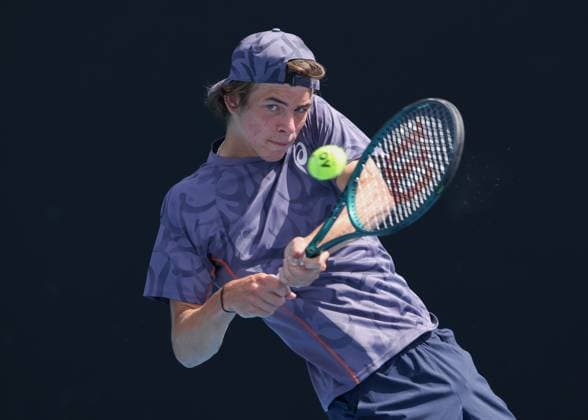 Niels McDonald (GER), Jungen Einzel, Boys Singles, Australian Open 2025, Melbourne Park, Melbourne, Victoria, Australia. Copyright: xJuergenxHasenkopfx