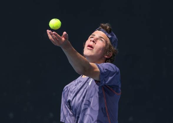 Niels McDonald (GER), Jungen Einzel, Boys Singles, Australian Open 2025, Melbourne Park, Melbourne, Victoria, Australia. Copyright: xJuergenxHasenkopfx