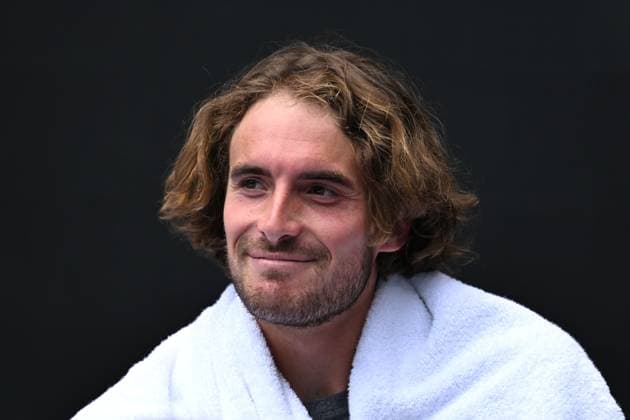 TENNIS AUSTRALIAN OPEN, Stefanos Tsitsipas of Greece looks on as Paula Badosa of Spain competes in the round four match against Olga Danilovic of Croatia during the 2025 Australian Open at Melbourne Park in Melbourne, Sunday, January 19, 2025. ( NO ARCHIVING, EDITORIAL USE ONLY, NO USE IN BOOKS WITHOUT CONSENT MELBOURNE VICTORIA AUSTRALIA  Copyright: xLUKASxCOCHx 20250119170002151150