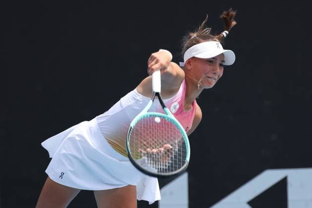 Julia Stusek (GER), Maedchen Einzel, Girls Singles, Australian Open 2025, Melbourne Park, Melbourne, Victoria, Australia. Copyright: xJuergenxHasenkopfx