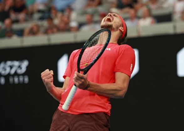 Alexander Zverev macht die Faust und jubelt, Jubel, Freude, Emotion, Australian Open 2024, Melbourne Park, Melbourne, Victoria, Australia. Copyright: xJuergenxHasenkopfx