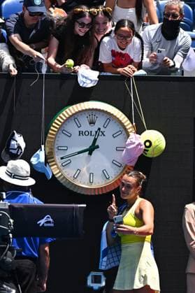 Australian Open - Aryna Sabalenka Wins Fourth Round Aryna Sabalenka (RUS) during her fourth round match at the 2025 Australian Open at Melbourne Park in Melbourne, Australia, on January 19, 2025. Photo by Corinne Dubreuil ABACAPRESS.COM Melbourne Australia  Copyright: xDubreuilxCorinne ABACAx