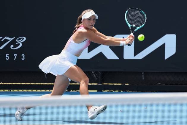 Julia Stusek (GER), Maedchen Einzel, Girls Singles, Australian Open 2025, Melbourne Park, Melbourne, Victoria, Australia. Copyright: xJuergenxHasenkopfx