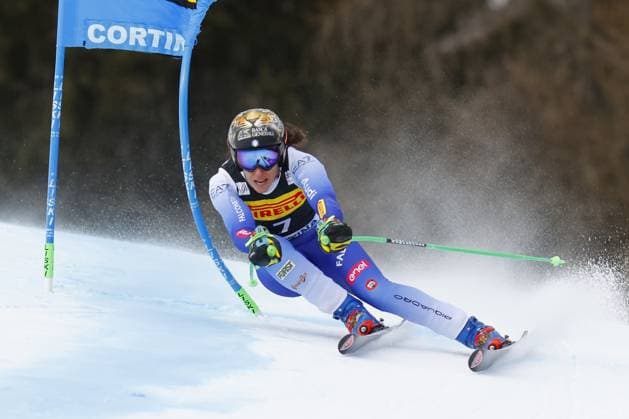 Sport Bilder des Tages Federica Brignone (ITA) Rossignol first position during the AUDI FIS Ski World Cup 2024 25 - Super G - Women at Olympia delle Tofane Slope, on January 19th, 2025, Cortina dâ??Ampezzo, Italy during AUDI FIS Ski World Cup - SuperG - Women, Alpine Ski race in Cortina d Ampezzo, Italy, January 19 2025  Copyright: xMattiaxRadoni IPAxSportx xipa-agency.netx xx IPA_53126113 IPA_Agency_IPA53126113