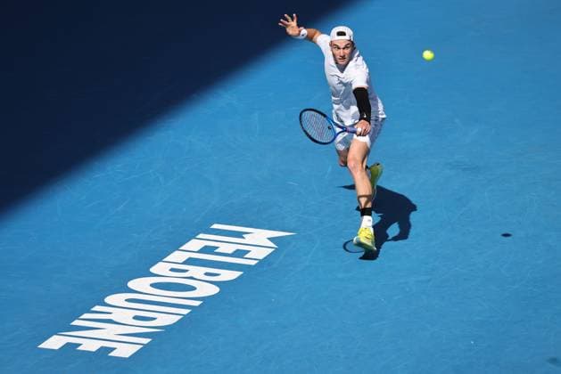 Jack Draper, GBR, during fourth round of 2025 Australian Open in Melbourne, 19 01 2025; -