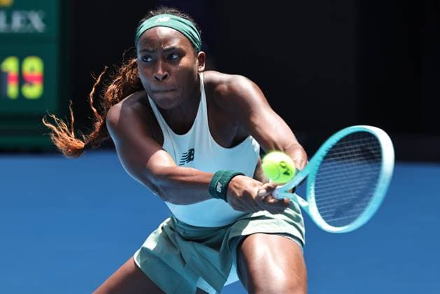Coco Gauff, USA, during fourth round of 2025 Australian Open in Melbourne, 19 01 2025; -