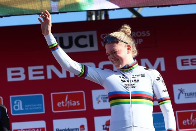 Dutch Fem Van Empel pictured after the women s elite race at the cyclocross cycling event in Benidorm, Spain, , stage 12 14 in the UCI World Cup competition. DAVIDxPINTENS  x110722275x