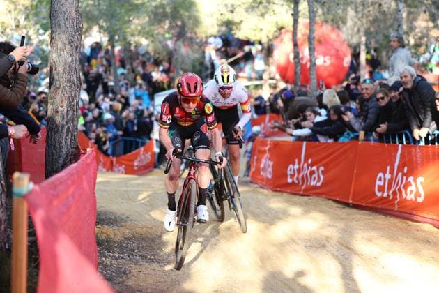 Belgian Michael Vanthourenhout pictured in action during the men s elite race at the cyclocross cycling event in Benidorm, Spain, , stage 12 14 in the UCI World Cup competition. DAVIDxPINTENS  x110722368x