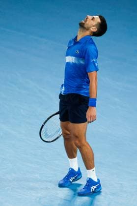 January 19, 2025: MELBOURNE, AUSTRALIA - JANUARY 19: Novak Djokovic.of Serbia is frustrated after losing a point whilst playing Jiri Lehecka of Czech Republic on day eight of the 2025 Australian Open at Melbourne Park on January 19, 2025 in Melb - ZUMAp121 20250119_zsp_p121_150 Copyright: xChrisxPutnamx