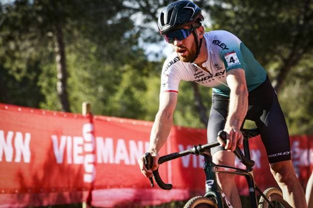 Dutch Joris Nieuwenhuis pictured in action during the men s elite race at the cyclocross cycling event in Benidorm, Spain, Sunday 19 January 2025, stage 12 14 in the UCI World Cup competition. DAVIDxPINTENS  x110726983x