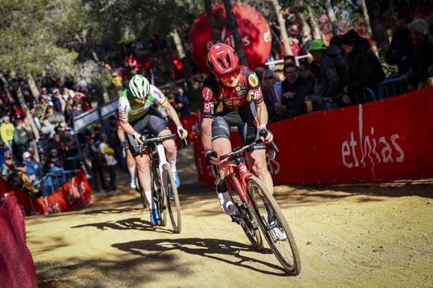 Dutch Denise Betsema pictured in action during the women s elite race at the cyclocross cycling event in Benidorm, Spain, Sunday 19 January 2025, stage 12 14 in the UCI World Cup competition. DAVIDxPINTENS  x110728362x