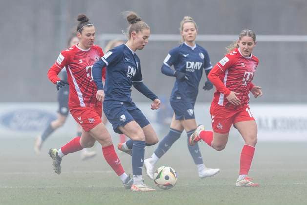 Testspiel Frauen: 1. FC Köln - VfL Bochum, 19.01.2025 Franziska Wenzel (VfL Bochum, 31). Antonia Haase (VfL Bochum, 2). Testspiel Frauen, 1. FC Köln - VfL Bochum, am 19.01.2025, Geißbockheim, Köln Copyright: xBEAUTIFULxSPORTS Meuselx