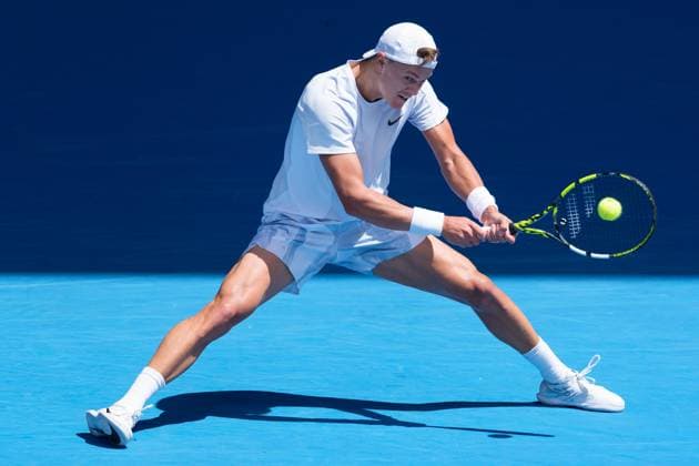 January 20, 2025: 13th seed HOLGER RUNE of Denmark in action against 1st seed JANNIK SINNER of Italy on Rod Laver Arena in a Men s Singles 4th round match on day 9 of the 2025 Australian Open in Melbourne, Australia. Cal Media Melbourne Australia - ZUMAc04_ 20250120_faf_c04_016 Copyright: xSydneyxLowx