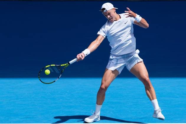 January 20, 2025: 13th seed HOLGER RUNE of Denmark in action against 1st seed JANNIK SINNER of Italy on Rod Laver Arena in a Men s Singles 4th round match on day 9 of the 2025 Australian Open in Melbourne, Australia. Cal Media Melbourne Australia - ZUMAc04_ 20250120_faf_c04_018 Copyright: xSydneyxLowx