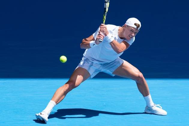 Tennis 2025: Australian Open Day 9 January 20, 2025: 13th seed HOLGER RUNE of Denmark in action against 1st seed JANNIK SINNER of Italy on Rod Laver Arena in a Men s Singles 4th round match on day 9 of the 2025 Australian Open in Melbourne, Australia. Sydney Low Cal Media(Credit Image: Â Sydney Low Cal Sport Media) Melbourne Victoria Australia EDITORIAL USE ONLY Copyright: xx ZUMA-20250120_faf_c04_010.jpg SydneyxLowx csmphotothree347045