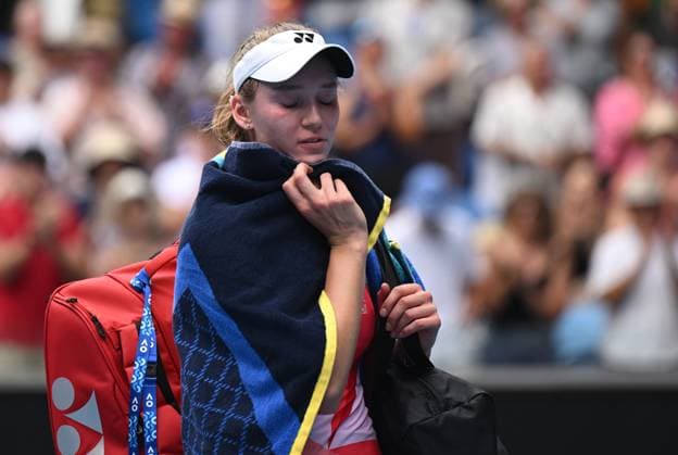 TENNIS AUSTRALIAN OPEN, Eelna Rybakina of Kazakhstan departs following her round 4 loss to Madison Keys of USA during the 2025 Australian Open at Melbourne Park in Melbourne, Monday, January 20, 2025. ( NO ARCHIVING, EDITORIAL USE ONLY, NO USE IN BOOKS WITHOUT CONSENT MELBOURNE VICTORIA AUSTRALIA  Copyright: xLUKASxCOCHx 20250120125644380509