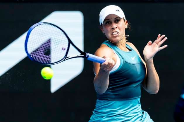 MELBOURNE, VIC - JANUARY 20: Madison Keys of the United States of America in action during Round 4 of the 2025 Australian Open on January 20 2025, at Melbourne Park in Melbourne, Australia. (Photo by Jason Heidrich Icon Sportswire) TENNIS: JAN 20 Australian Open EDITORIAL USE ONLY Icon250120058