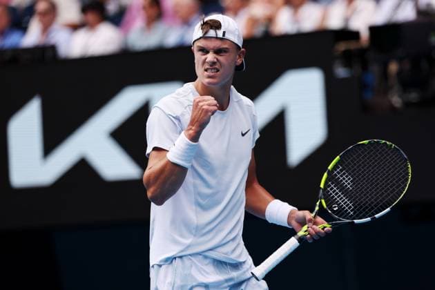 Holger Rune during his fourth round match against Sinner Australian Open, Day Nine, Tennis, Melbourne Park, Melbourne, Australia - 20 Jan 2025  Copyright: xEllaxLing Shutterstockx 15105040bb