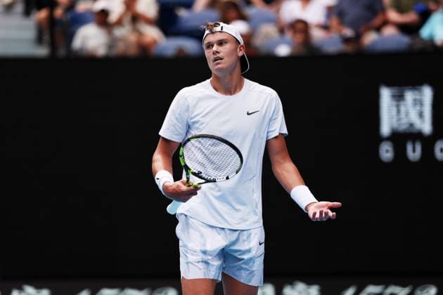 Holger Rune during his fourth round match against Sinner Australian Open, Day Nine, Tennis, Melbourne Park, Melbourne, Australia - 20 Jan 2025  Copyright: xEllaxLing Shutterstockx 15105040by