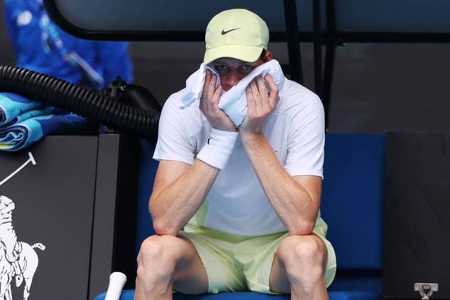 Jannik Sinner during his fourth round match against Rune Australian Open, Day Nine, Tennis, Melbourne Park, Melbourne, Australia - 20 Jan 2025  Copyright: xEllaxLing Shutterstockx 15105040cd