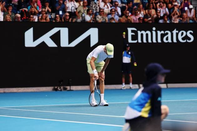 Jannik Sinner during his fourth round match against Rune Australian Open, Day Nine, Tennis, Melbourne Park, Melbourne, Australia - 20 Jan 2025  Copyright: xEllaxLing Shutterstockx 15105040cj