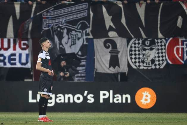 Lugano, Switzerland, January 19st 2024: Lugano, Switzerland, 19st Jan, Albian Hajdari, FC Lugano, celebrate your goal, during the match between FC Lugano and FC Basel for Swiss Super League at Cornaredo Stadium, Lugano. Credit: RogÃ rio Moroti (RogÃ rio Moroti SPP) Copyright: xRogÃ rioxMorotix xSPPx spp-en-RoMoSp-spp_moroti_190125-1558