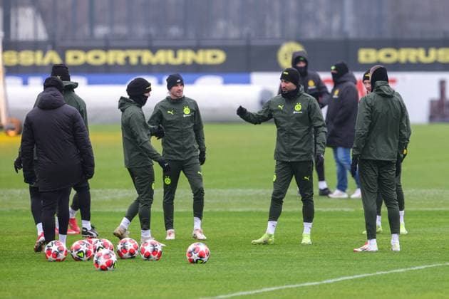 20.01.2025, Abschlusstraining Borussia Dortmund, UEFA Champions League, v. l. Pascal Groß (Borussia Dortmund), Emre Can (Borussia Dortmund), Dortmund BVB Trainingsgelände NRW Deutschland xRHR-FOTO DEx Copyright: DennisxEwert RHR-FOTOx RHR-FOTO DE