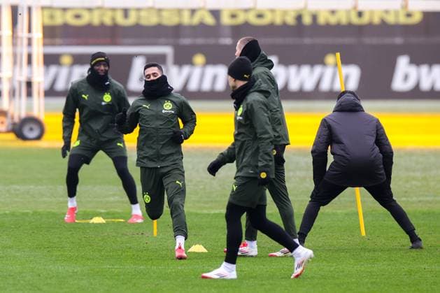20.01.2025, Abschlusstraining Borussia Dortmund, UEFA Champions League, v. l. Serhou Guirassy (Borussia Dortmund), Yan Couto (Borussia Dortmund), Dortmund BVB Trainingsgelände NRW Deutschland xRHR-FOTO DEx Copyright: DennisxEwert RHR-FOTOx RHR-FOTO DE