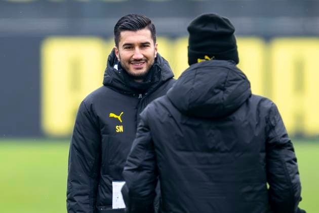 20.01.2025: Fußball: Training von Borussia Dortmund vor dem Spiel in der Champions League beim FC Bologna. Dortmunds Trainer Nuri Sahin reagiert. Copyright: xDavidxInderliedx