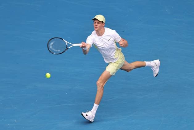 Jannik Sinner, ITA, during fourth round of 2025 Australian Open in Melbourne, 20 01 2025; -