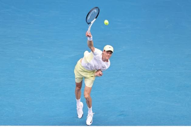 Jannik Sinner, ITA, during fourth round of 2025 Australian Open in Melbourne, 20 01 2025; -