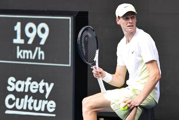 Jannik Sinner, ITA, during fourth round of 2025 Australian Open in Melbourne, 20 01 2025; -