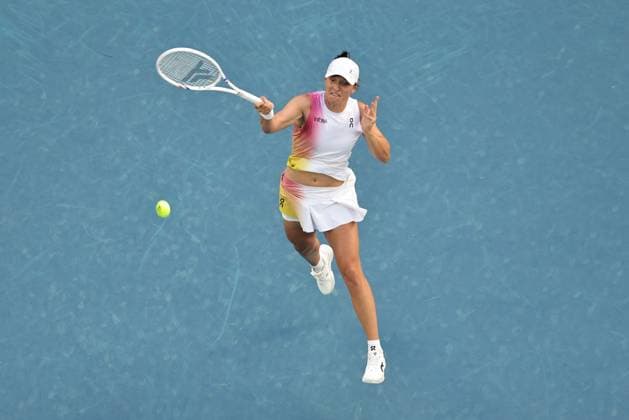 Iga Swiatek, POL, during fourth round of 2025 Australian Open in Melbourne, 20 01 2025; -