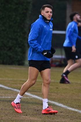January 20, 2025, Zingonia, Italia: Atalanta s Mateo Retegui during a training session on the eve of the UEFA Champions League soccer match between Atalanta BC and Sturm Graz at Bortolotti Training Center in Zingonia, Italy, 20 January 2025. .ANSA MICHELE MARAVIGLIA Soccer: Champions League; Atalanta-Sturm Graz  - ZUMAa110 20250120_zaf_a110_025 Copyright: xMichelexMaravigliax