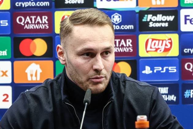 Juventus Teun Koopmeiners pictured during a press conference, PK, Pressekonferenz of Italian club Juventus, Monday 20 January 2025 in Brugge. Tomorrow, they will play against Belgian Club Brugge KV, on the seventh day (out of 8) of the UEFA Champions League league phase. BRUNOxFAHY  x110795393x