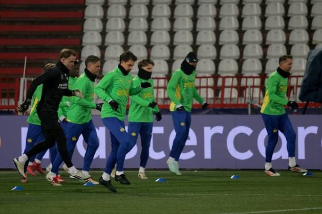 CRVENA ZVEZDA vs PSV EINDHOVEN Footbal PSV EIndhoven practice before UEFA Champions league match against Crvena zvezda at Rajko Mitic stadium, Belrade 20.01.2025. FOOTBALL, CRVENA ZVEZDA, RED STAR, UEFA CHAMPIONS LEAGUE, PSV EINDHOVEN Belgrade Rajko Mitic stadium Serbia Copyright: xACx xMNxPressx