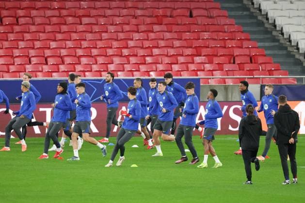 Portugal, Estadio do SL Benfica Lisbon 20. January 2025 Uefa Champions League phase 2024 25 Matchday 7, Pressekonferenz , Training S.L.Benfica - FC Barcelona, Barca v.l. FC Barcelona beim letztenTraining vor dem Spiel gegen SL Benfica Copyright: HMBxMedia FernandoxSoares