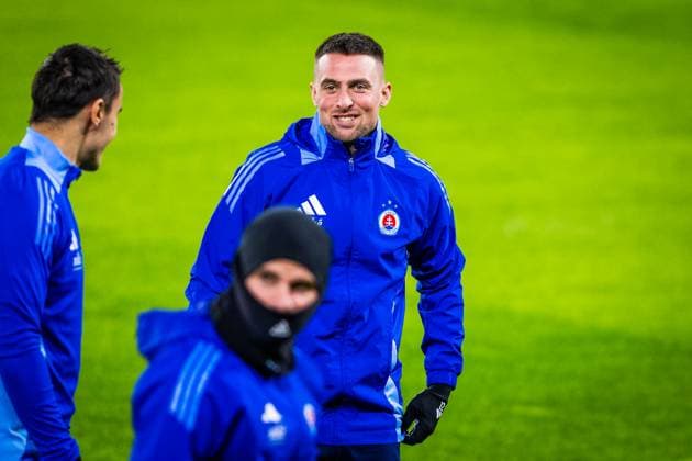 SLOVAN BRATISLAVA - STUTTGART TEAM PRACTICE Player of Slovan Robert Mak during team practice ahead of UEFA Champions League, league phase football match between SK Slovan Bratislava and VfB Stuttgart. Bratislava, Slovakia, January 20, 2025. PUBLICATION NOT IN SLOVAKIA Copyright: xx 080A3024