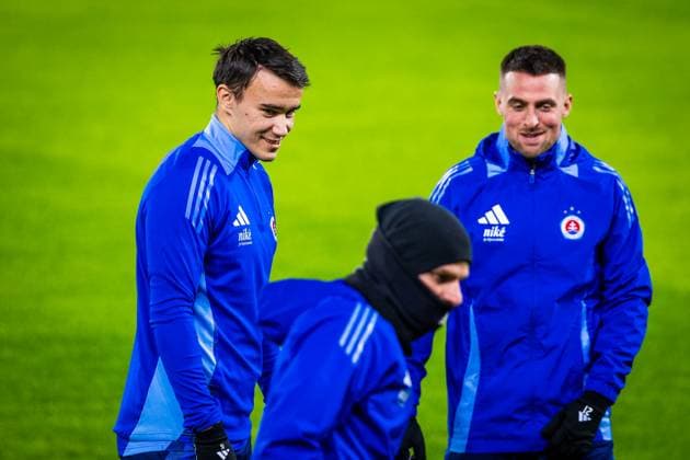 SLOVAN BRATISLAVA - STUTTGART TEAM PRACTICE Player of Slovan David Strelec during team practice ahead of UEFA Champions League, league phase football match between SK Slovan Bratislava and VfB Stuttgart. Bratislava, Slovakia, January 20, 2025. PUBLICATION NOT IN SLOVAKIA Copyright: xx 080A3035