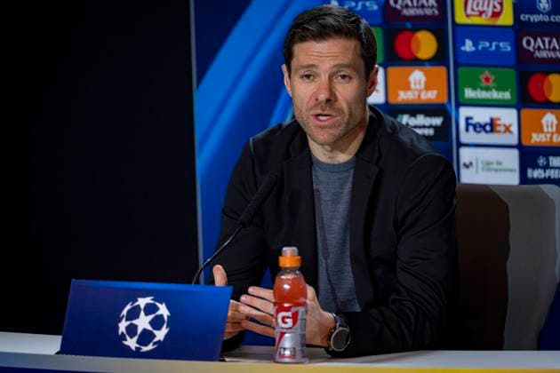 Champions League 2024 25 League Phase MD7: Bayer 04 Leverkusen Training and press conference, PK, Pressekonferenz Xabi Alonso, head coach of Bayer 04 Leverkusen, seen during the UEFA Champions League 2024 25 League Phase MD7 training and press conference at Estadio Riyadh Air Metropolitano on January 20, 2025 in Madrid, Spain. Madrid Estadio Riyadh Air Metropolitano Madrid Spain Copyright: xAlbertoxGardinx AGardin_20250120_Football_Champions_Bayern_Leverkusen_PC_0101