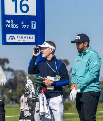 LA JOLLA, CA - JANUARY 20: Matthieu Pavon, the defending 2024 champion, prepares to hit a drive on the 16th tee on the first practice day of the Farmers Open tournament, Monday, January 20, 2025, at Torrey Pines Golf Course in La Jolla, California. (Photo by Tony Ding Icon Sportswire) GOLF: JAN 20 PGA, Golf Herren Farmers Insurance Open EDITORIAL USE ONLY Icon20250120003