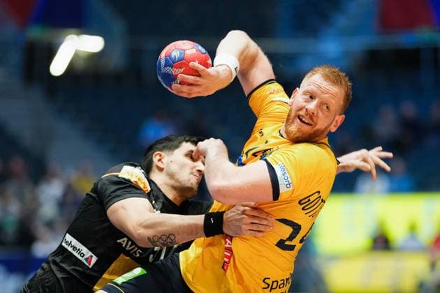 Sport Themen der Woche KW04 Sport Bilder des Tages Handball-VM 2025 herrer: Sverige - Spania Fornebu 20250120. Sveriges Jim Gottfridsson under VM-kampen i handball mellom Sverige og Spania i Unity Arena. Foto: Beate Oma Dahle NTB Fornebu Norge EDITORIAL USE ONLY. RESTRICTED USE FOR BETTING COMPANIES Ref:_SPOAGfTgDL_JqE.jpg *** Handball World Cup 2025 men Sweden Spain Fornebu 20250120 Swedens Jim Gottfridsson during the World Cup handball match between Sweden and Spain in Unity Arena Photo Beate Oma Dahle NTB Fornebu Norway EDITORIAL USE ONLY RESTRICTED USE FOR BETTING COMPANIES  Copyright: xBeatexOmaxDahlex xNTBx