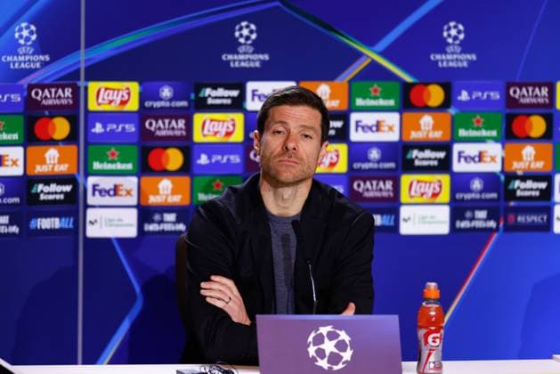 January 20, 2025, Madrid, Madrid, SPAIN: Xabi Alonso, head coach of Bayer Leverkusen, attends his press conference, PK, Pressekonferenz ahead of the UEFA Champions League, football match against Atletico de Madrid, at Riyadh Air Metropolitano on January 20, 2025, in Madrid, Spain. Madrid SPAIN - ZUMAa181 20250120_zaa_a181_088 Copyright: xDennisxAgyemanx